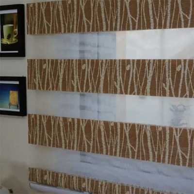 Subtiele en elegante vensterverbetering met grijs gestreepte zebra blinde stof