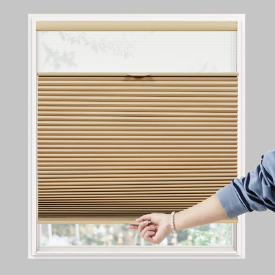 WELLSOURCE Dag- en nachthanddoeken, Blackout Top Down Bottom Up Honeycomb Blinds voor ramen, Cordless Window Shades