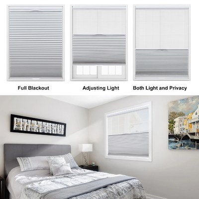 WELLSOURCE Dag- en nachthanddoeken, Blackout Top Down Bottom Up Honeycomb Blinds voor ramen, Cordless Window Shades
