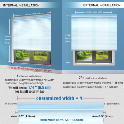 Op maat gemaakt badkamer UV- en warmte-isolatie elektrische gemotoriseerde Shangrila blinds
