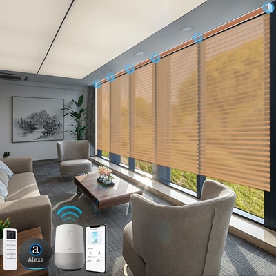 Op maat gemaakt badkamer UV- en warmte-isolatie elektrische gemotoriseerde Shangrila blinds