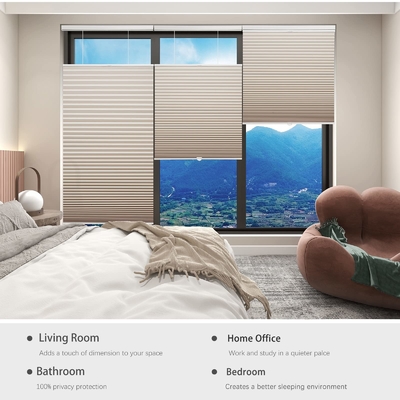 WELLSOURCE Lichtfiltering/Dimout Cellulaire schaduwen Draadloos, van boven naar beneden van beneden naar boven blinds voor ramen, 1,5&quot; Single Cell Plea