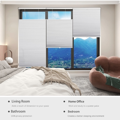 WELLSOURCE Lichtfiltering/Dimout Cellulaire schaduwen Draadloos, van boven naar beneden van beneden naar boven blinds voor ramen, 1,5&quot; Single Cell Plea