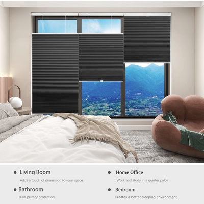 WELLSOURCE Lichtfiltering/Dimout Cellulaire schaduwen Draadloos, van boven naar beneden van beneden naar boven blinds voor ramen, 1,5&quot; Single Cell Plea