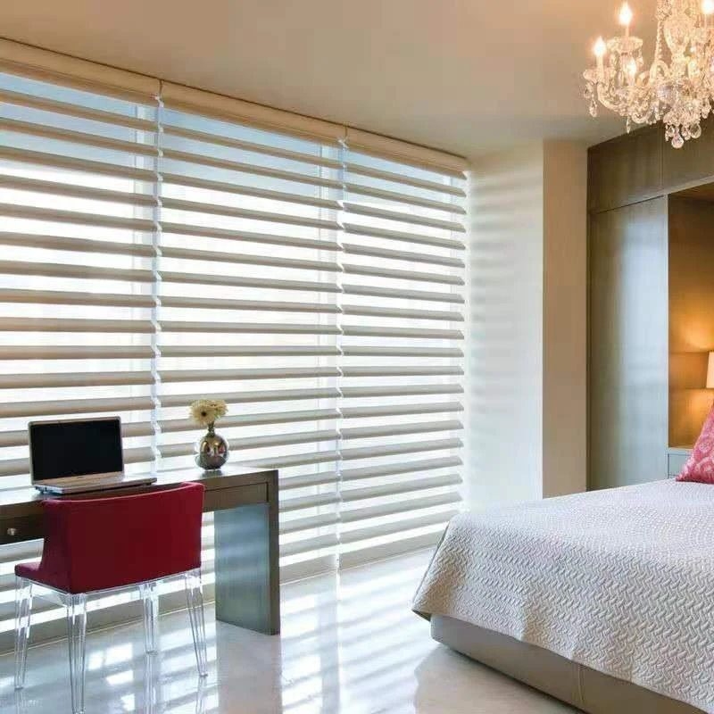Op maat maat horizontale structuur raam Shangrila blind met 24 uur na-verkoopservice