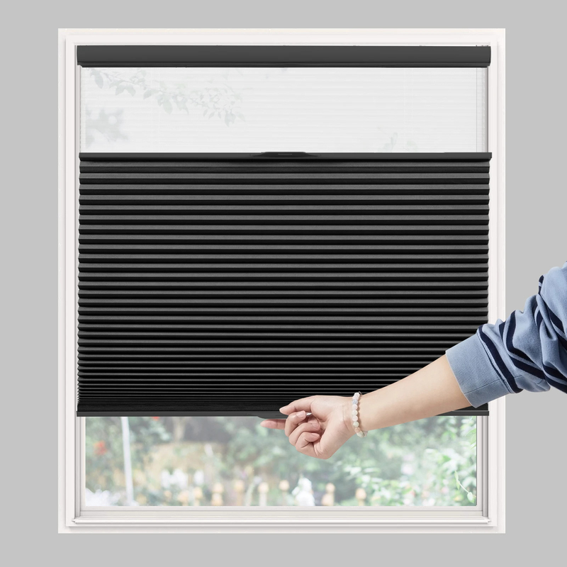 WELLSOURCE Dag- en nachthanddoeken, Blackout Top Down Bottom Up Honeycomb Blinds voor ramen, Cordless Window Shades